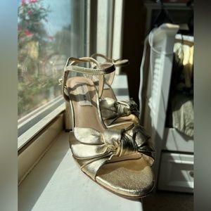 Antonio Melani Gybson Metallic Leather Knotted Dress Sandals Size 6M